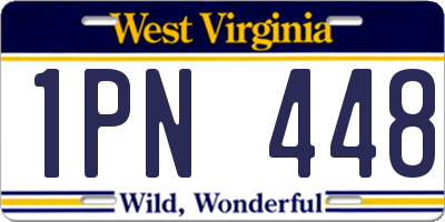 WV license plate 1PN448