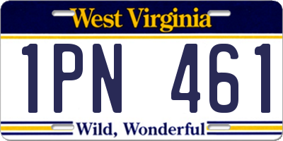 WV license plate 1PN461
