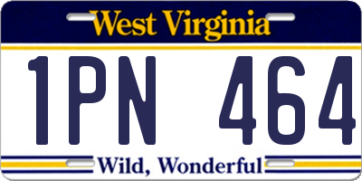 WV license plate 1PN464