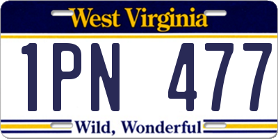 WV license plate 1PN477