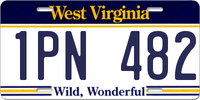 WV license plate 1PN482