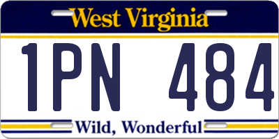 WV license plate 1PN484