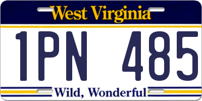 WV license plate 1PN485