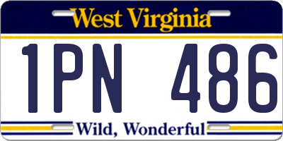 WV license plate 1PN486