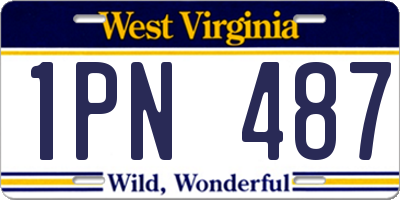 WV license plate 1PN487