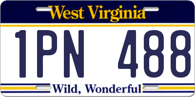 WV license plate 1PN488
