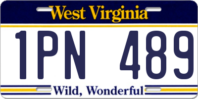 WV license plate 1PN489