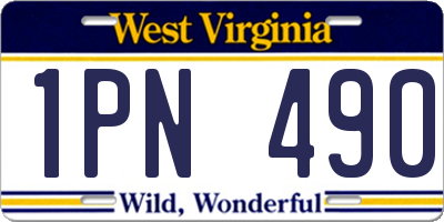 WV license plate 1PN490
