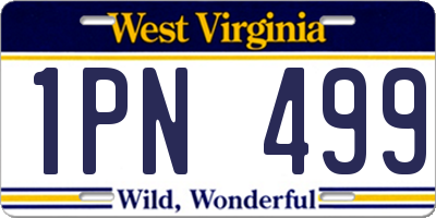 WV license plate 1PN499