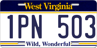 WV license plate 1PN503