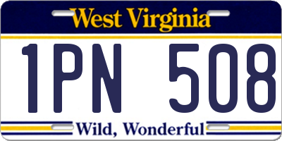 WV license plate 1PN508