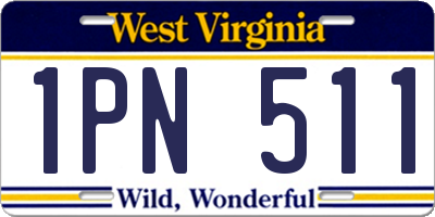 WV license plate 1PN511