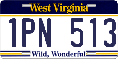 WV license plate 1PN513