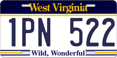 WV license plate 1PN522