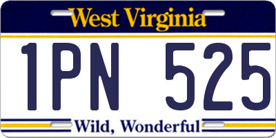 WV license plate 1PN525