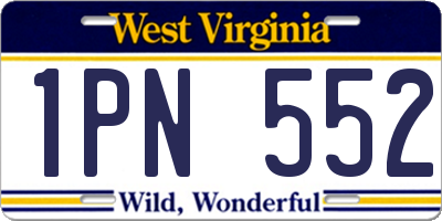 WV license plate 1PN552