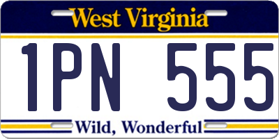 WV license plate 1PN555
