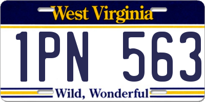WV license plate 1PN563