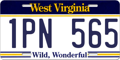 WV license plate 1PN565