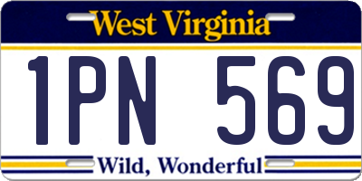 WV license plate 1PN569