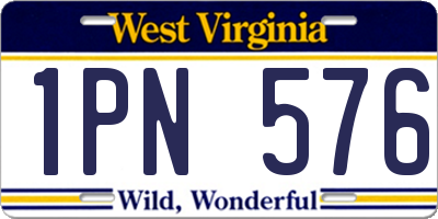 WV license plate 1PN576