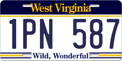WV license plate 1PN587