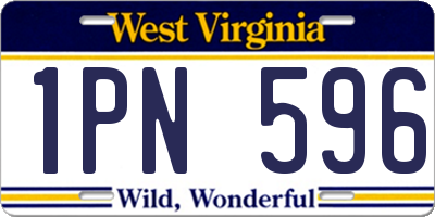WV license plate 1PN596