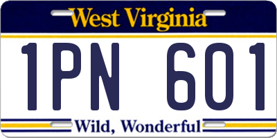 WV license plate 1PN601
