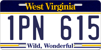 WV license plate 1PN615