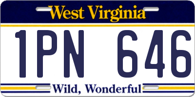 WV license plate 1PN646