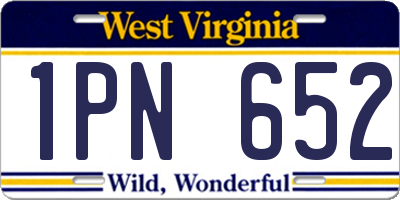 WV license plate 1PN652