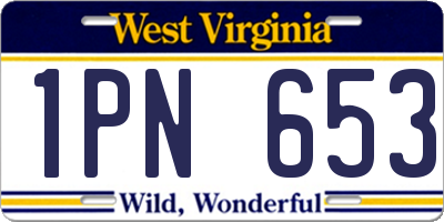 WV license plate 1PN653