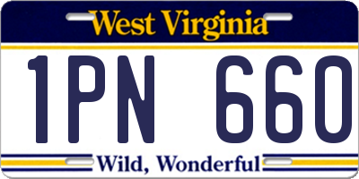 WV license plate 1PN660