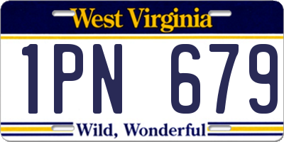 WV license plate 1PN679