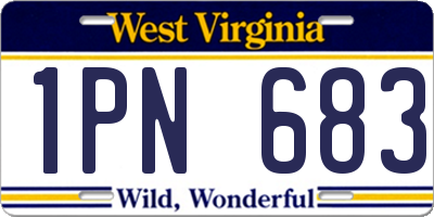 WV license plate 1PN683