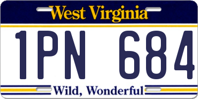 WV license plate 1PN684