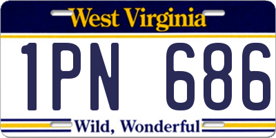 WV license plate 1PN686