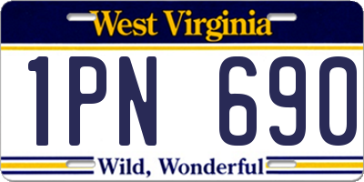 WV license plate 1PN690