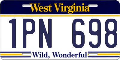 WV license plate 1PN698