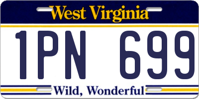 WV license plate 1PN699