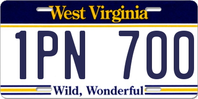 WV license plate 1PN700