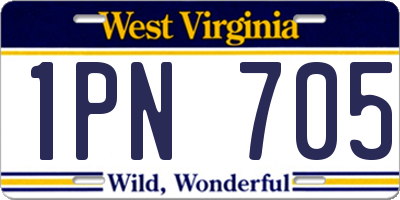 WV license plate 1PN705
