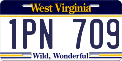 WV license plate 1PN709