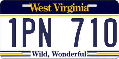WV license plate 1PN710