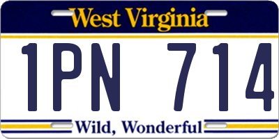 WV license plate 1PN714