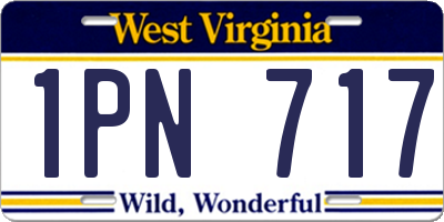 WV license plate 1PN717
