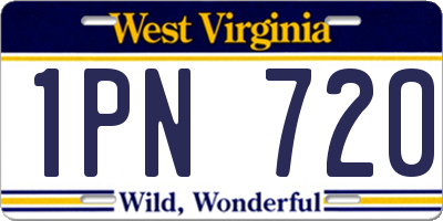 WV license plate 1PN720