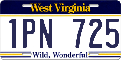 WV license plate 1PN725