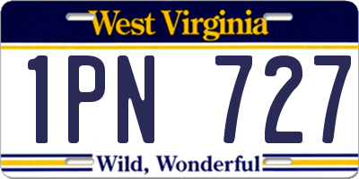 WV license plate 1PN727