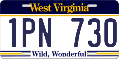 WV license plate 1PN730